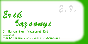 erik vazsonyi business card